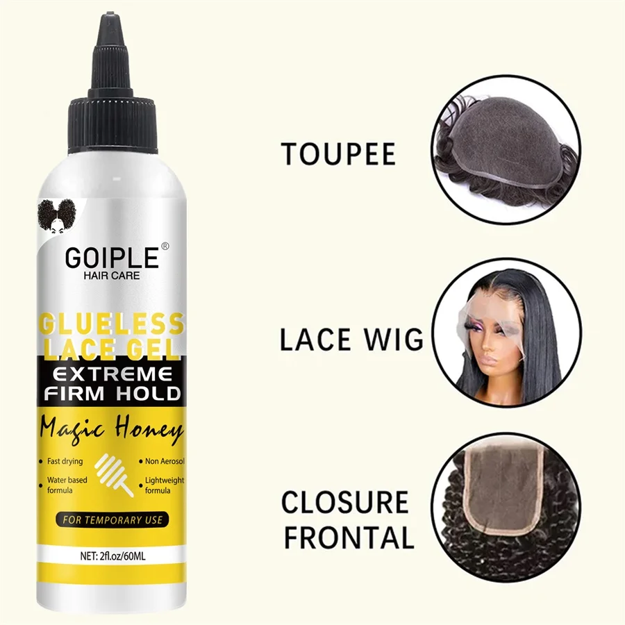 GOIPLE Glueless Liquid Gel Fast Drying Wig Bonding Adhesive Temporary Hold for Lace Front Wigs and Hairs Systems Invisible Glue