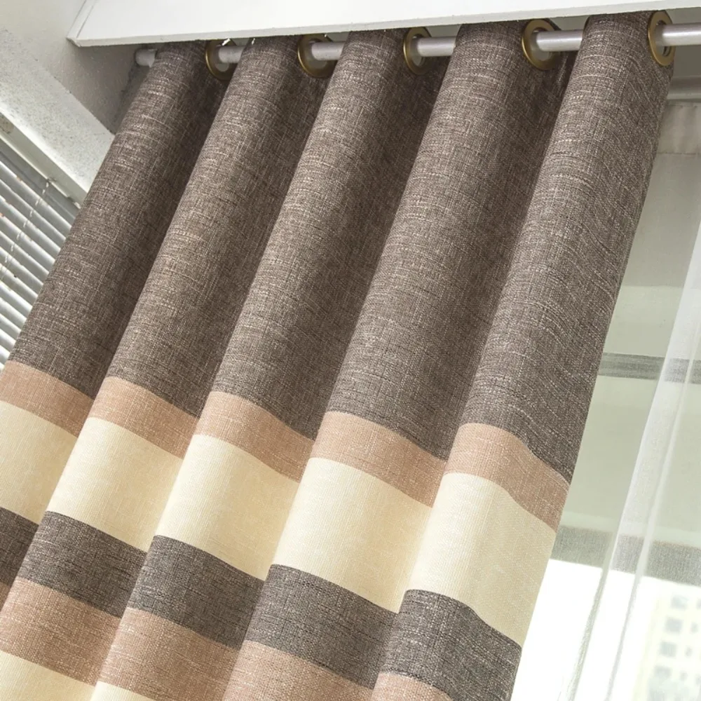 Cotton and Linen Printing Curtain Fabrics Kitchen 70% Blackout Curtains Doors for Bedroom Living Room