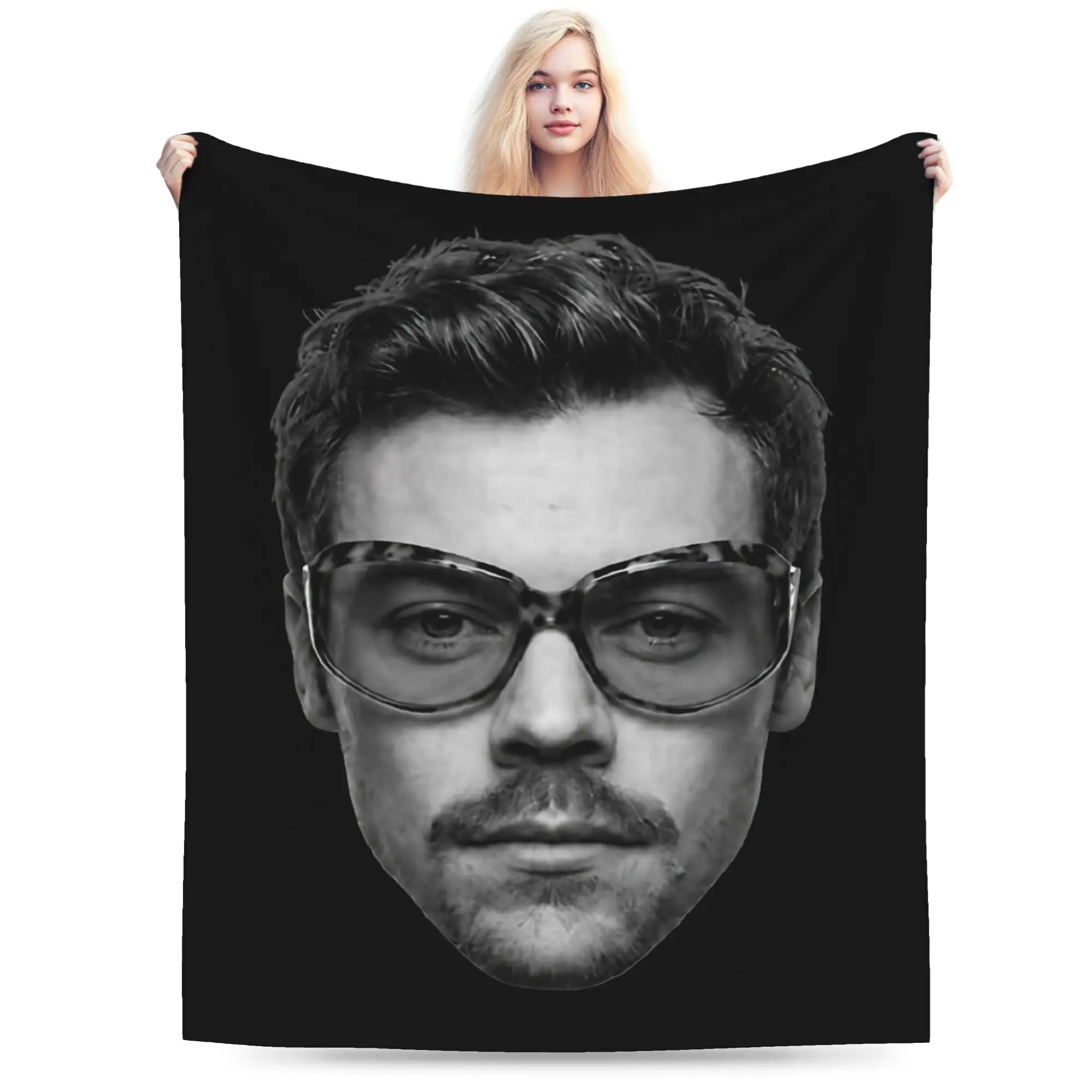 Harrys Styles Head Blankets Fleece Spring Autumn   Multifunction Ultra-Soft Throw Blankets for Bedding Couch Bedspreads