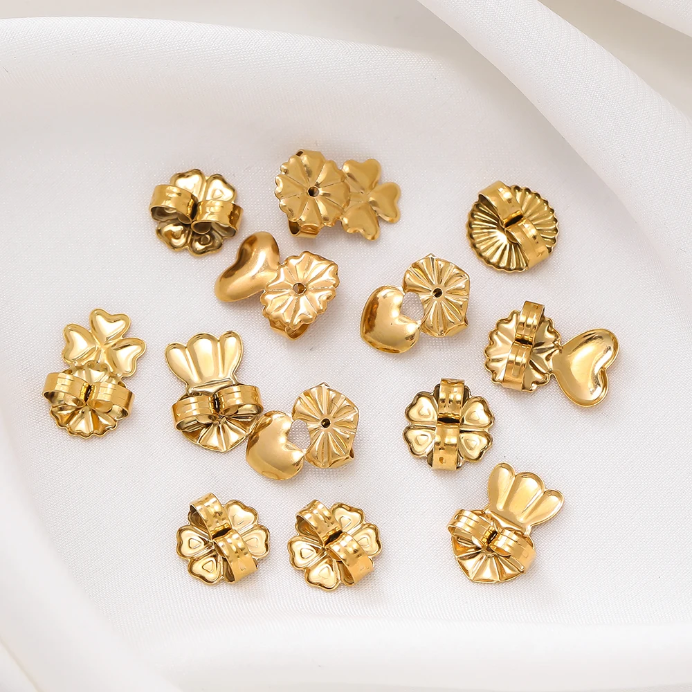 

20Pcs/Pack Gold Color Stainless Steel Different Shape Earring Stud Earplugs for DIY Jewelry Earring Making Accessories