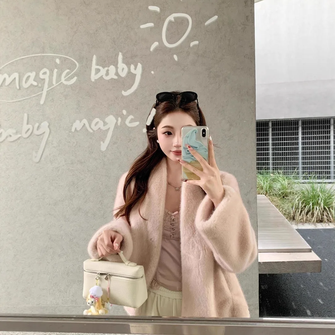 Manteaux en fausse fourrure pour femmes, vestes courtes, épais et chauds, Streetwear Y2k, veste à manches longues, vêtements d'extérieur de travail élégants, automne hiver 2025