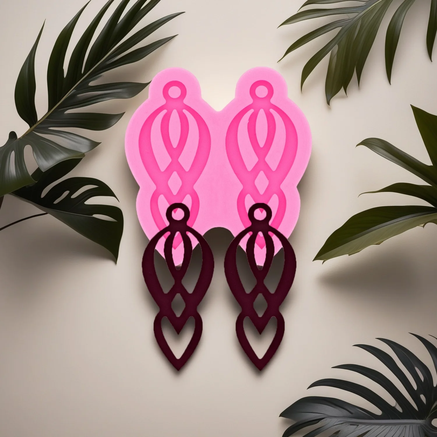 Silicone Palm tree Molds Fondant Craft Chocolate Sugarcraft Baking Cactus Mold Used In Resin Casting Earring Jewellery Pendant - view 2