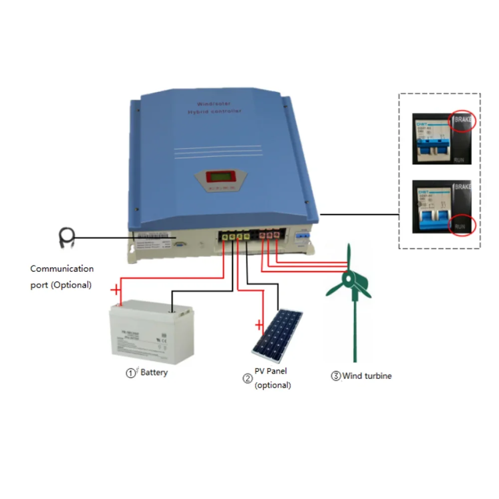 2KW 10KW 48V220V DC Wind and Solar Hybrid PWM Controller Regulator Used For Wind turbines With Unloaders With WiFi Monitoring