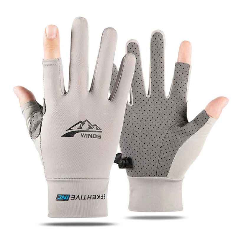 Spring and summer sun protection gloves are suitable for men and women riding, fishing, sun protection, anti slip and breathable