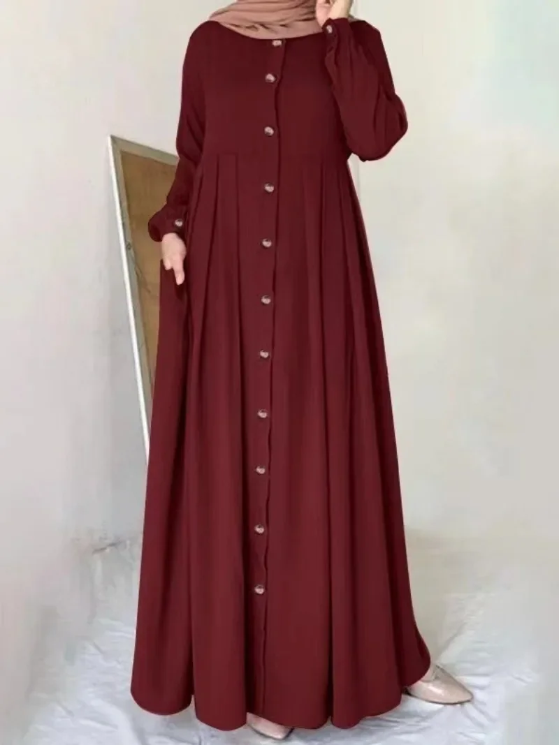 Muslim Women Solid Dress Party Robe Abaya Striped Vestidos Dubai Saudi Abayas Morocco Kaftan Jalabiya Eid Ramadan Dresses