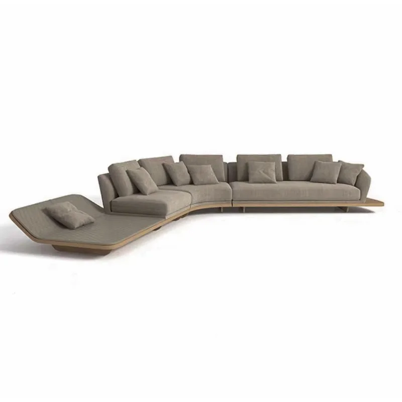 Leather living room Reflex villa large flat floor special-shaped curved sofa