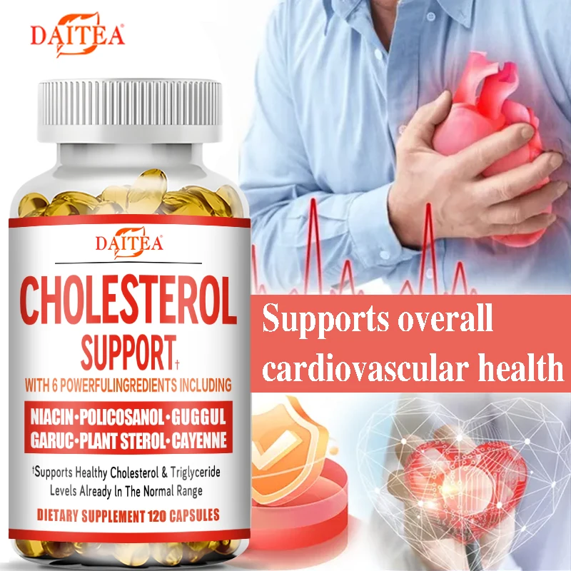 Cholesterol Support Supplements - Supports Cholesterol, Triglycerides, LDL, Naturally Raises HDL, Natural Heart Health Capsules