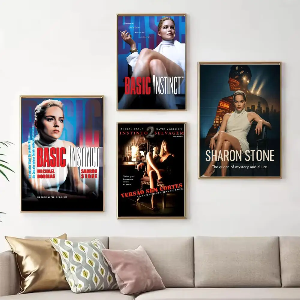 Iconic Movie Basic Instinct Poster Chic Art Poster Self-Adhesive No Glue Residue for Bedroom Hallway