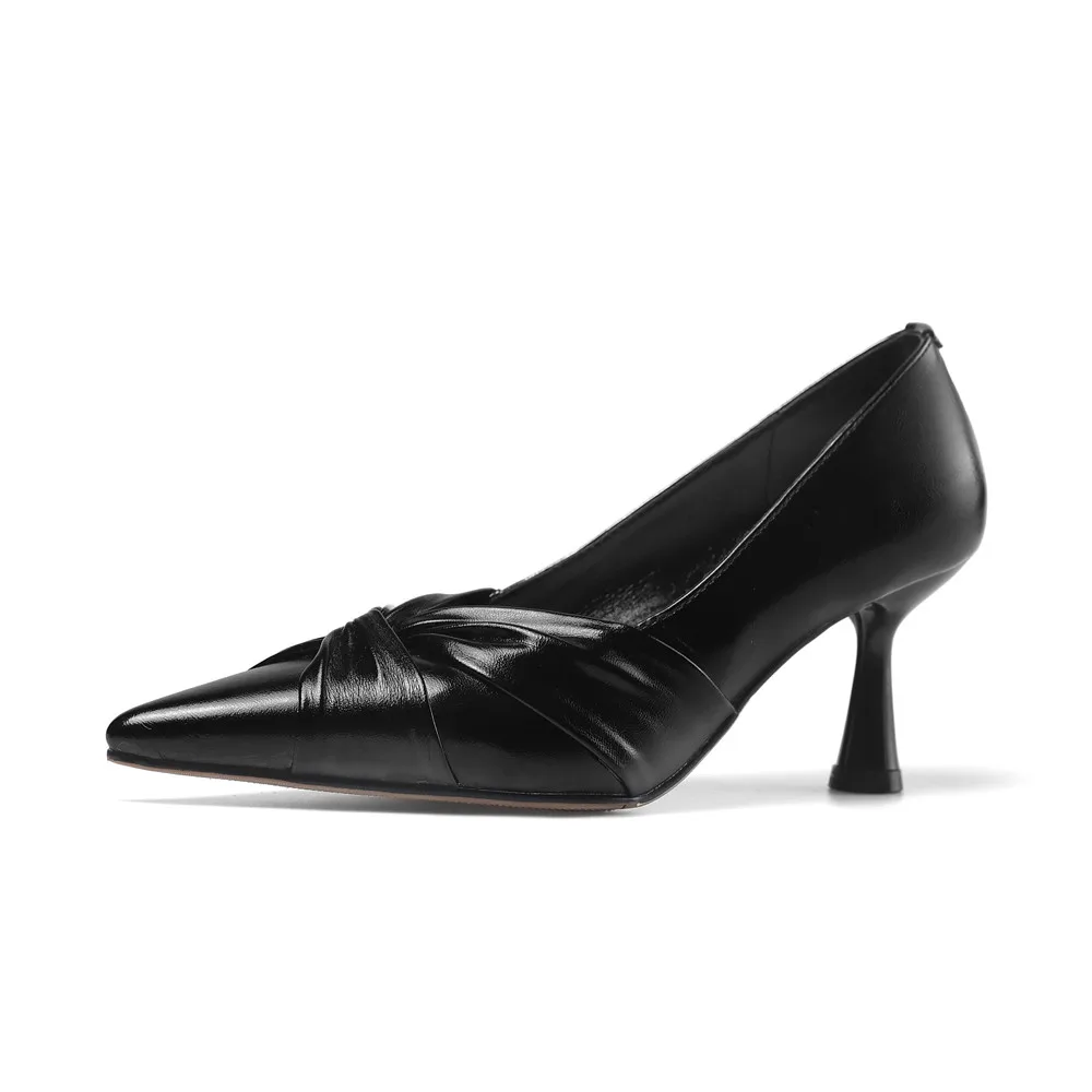 FEDONAS 2024 Women Genuine Leather Pumps Sexy Pointed Toe Office Pumps Elegant Leather Spring Summer New Shoes Woman