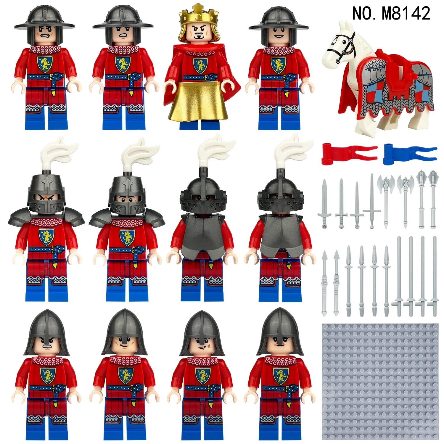 280 verschiedene mittelalterliche Ritter, römische Legion, Mini-Figuren-Bausteine, Lernspielzeug für Kinder, kleine Geschenke – Detail 17