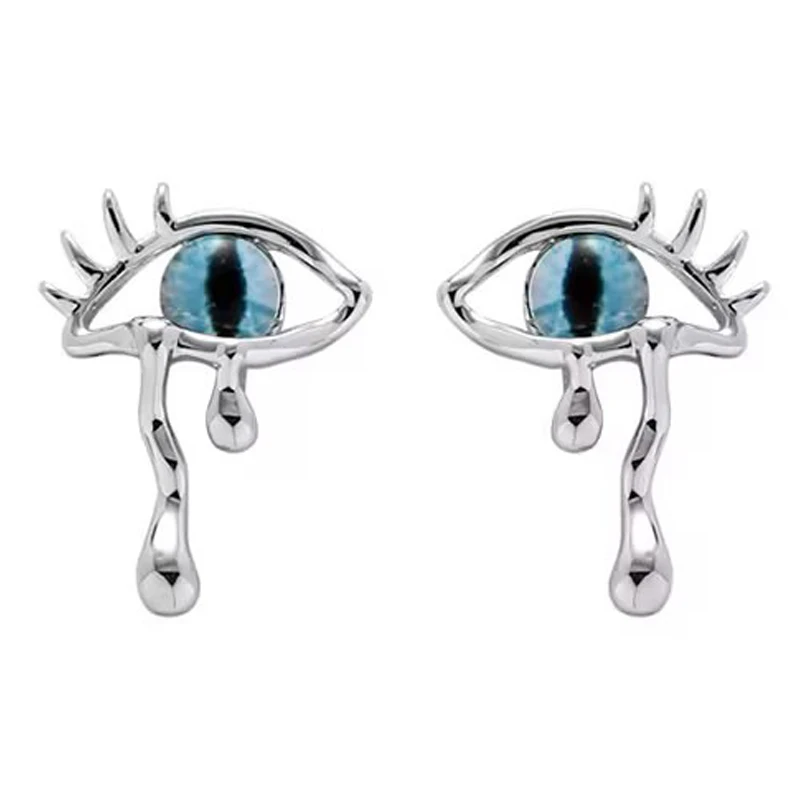 Eetit 2023 Creative Resin Devil Eye Small Stud Earring for Women Delicate Trendy Texture Zinc Alloy Party Jewelry Gift бижутерия