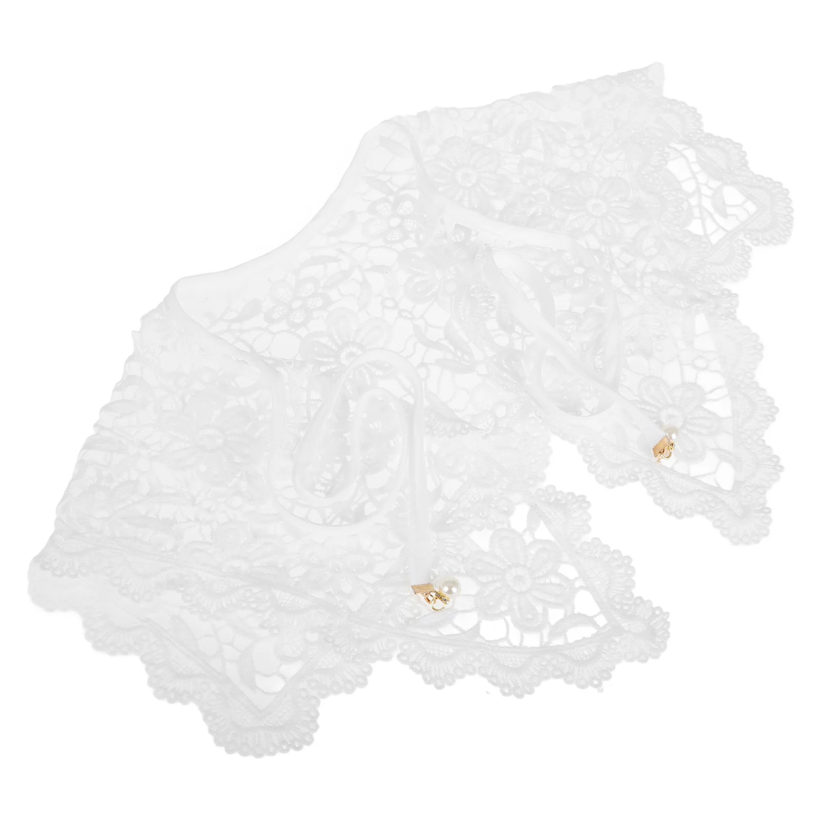 

Lace Shawl Fake Collar Women Hollow Out Floral Detachable Ruffle Neckpiece For Dresses Sweaters Shirts Victorian Style