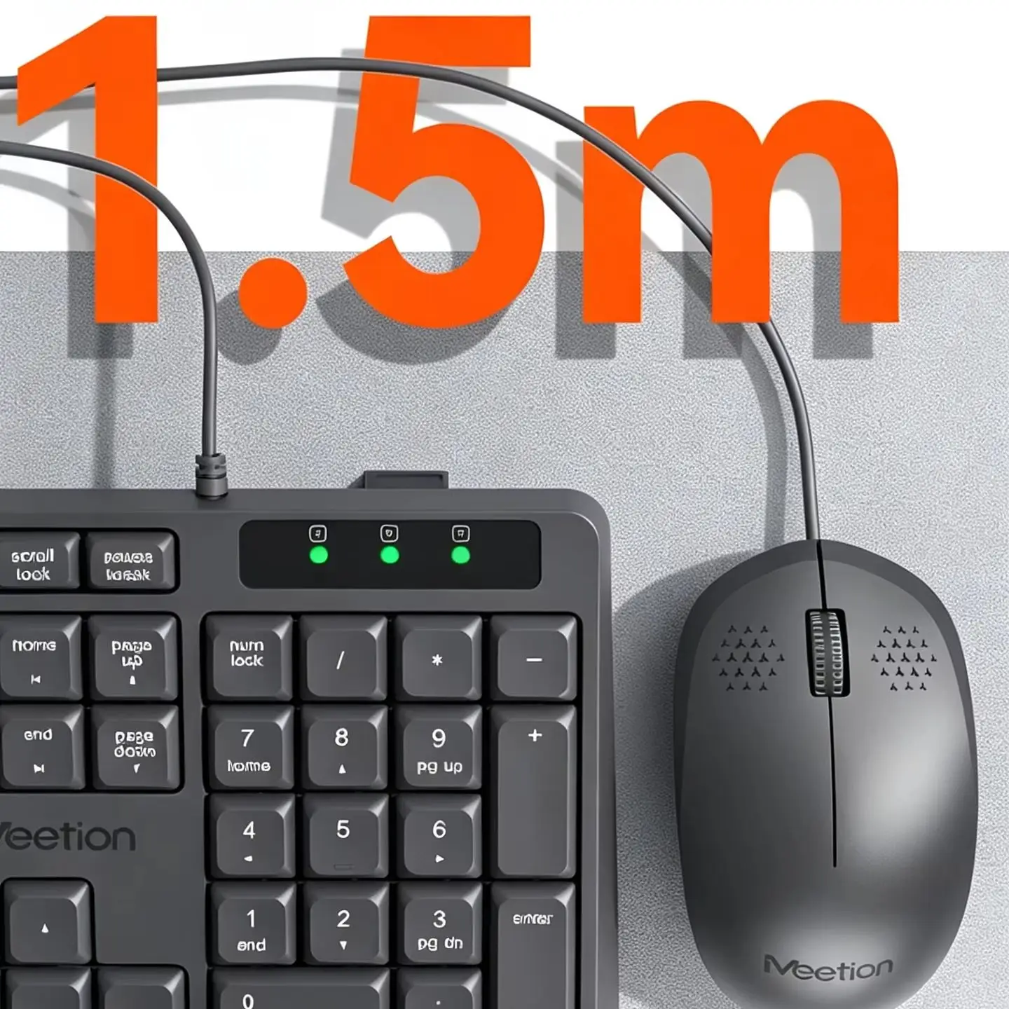 104Keys Full-Size Office Stylish Slient Keyboard And Mouse Combo Ergonomic Design Wired USB Keyboard Set For PC Computer Laptop