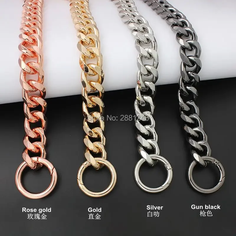 1PC 30-120CM 22MM Rainbow/Rose Gold Thick Aluminum Chain Light Weight Bags Strap Bag Parts Handles Accessory Handbag Straps Bags