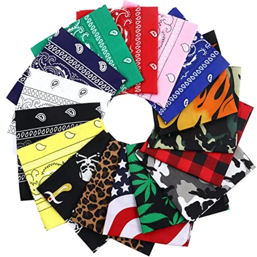 

16 Pack Bandanas Novelty Multipurpose Bandana Polyester Paisley Bandanas for Men Women