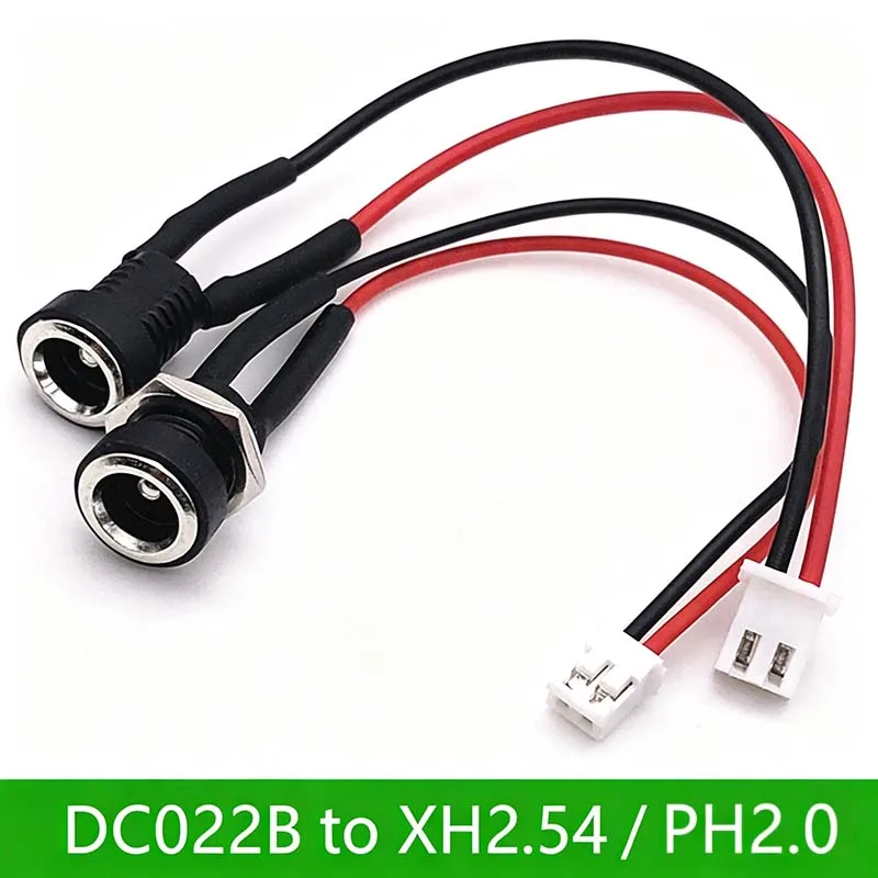 5PCS DC-022B Power Supply Female Connector Adapter Cable to XH2.54 2.0 Terminal Cable (DC Interface Cable)