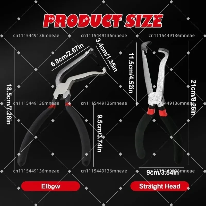 Vehicle Fuel Pipe Disassembly Tool Push Tab Straight Curved Head Automobile Pipeline Repair Component