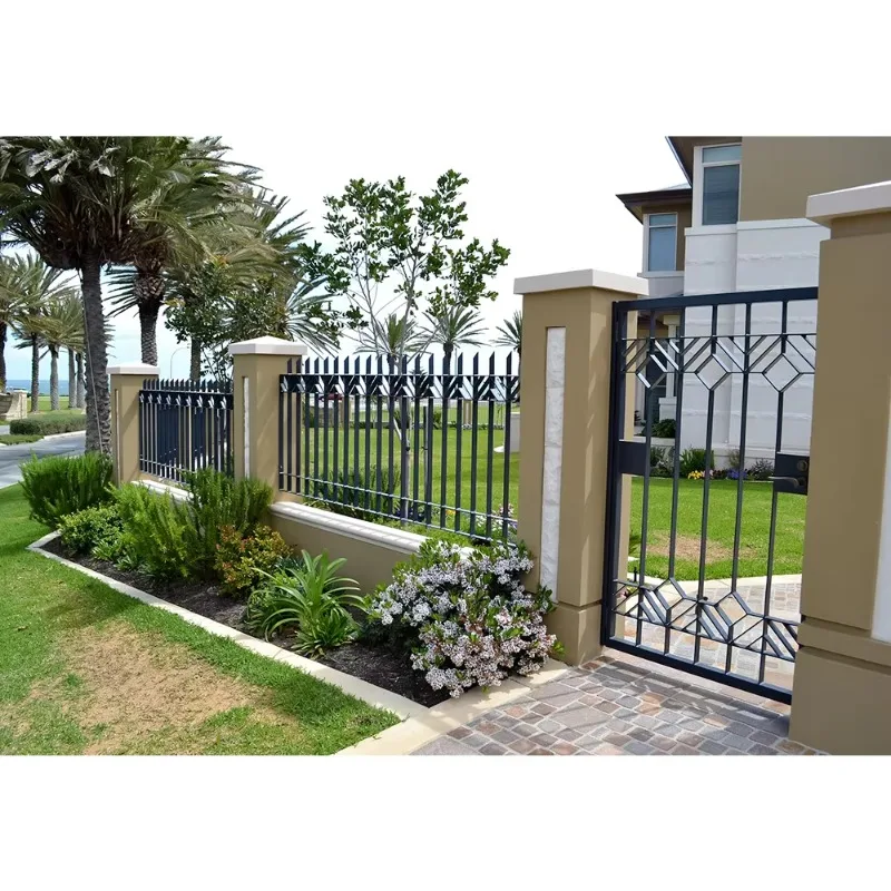 With a sturdy metal frame and artistic details, it is suitable for a unique garden entrance