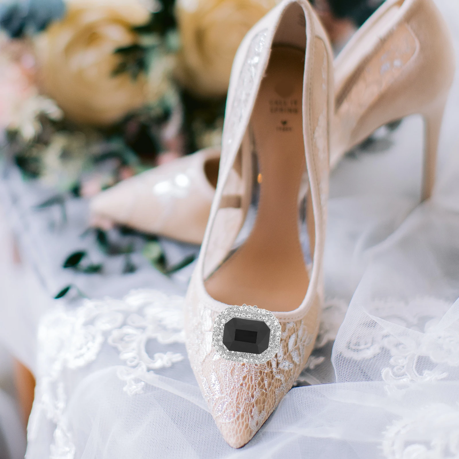 

Shoe Flower Decorations Clips Rhinestone Elegant for Women Shoes Buckle Charms Bridal