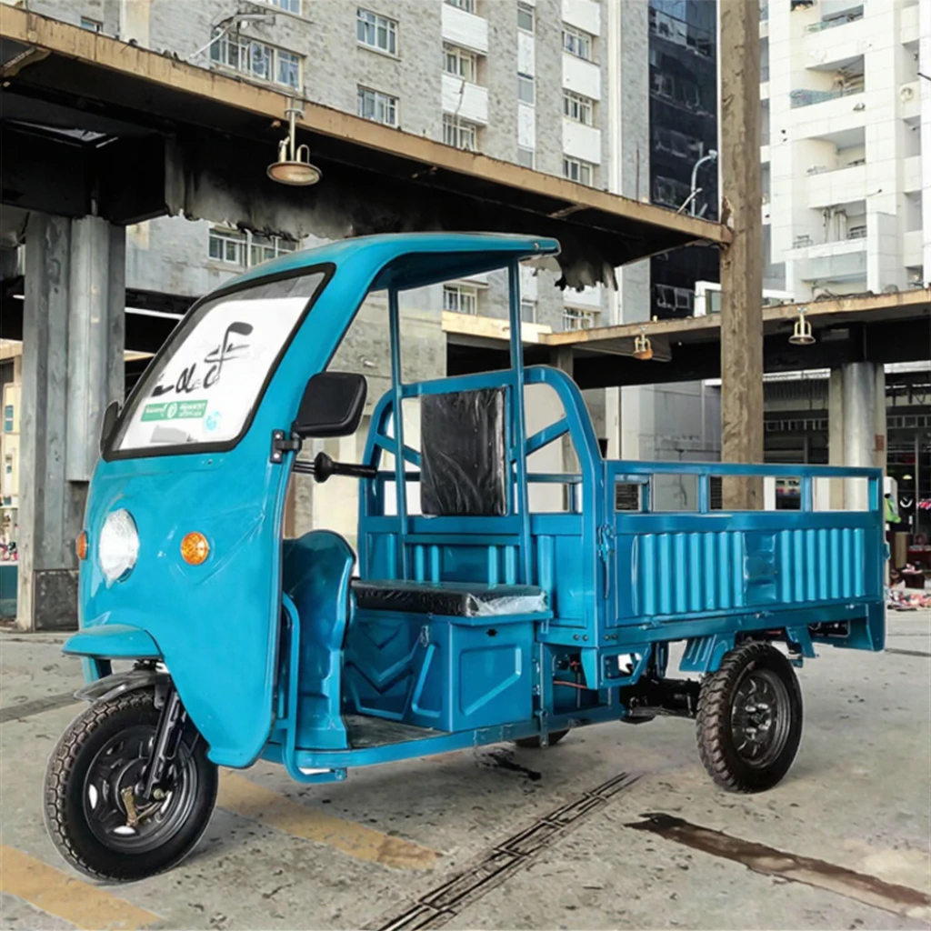 Cargo 3-Wheel Electric Tricycle 60V Motor 1000W Power 400kg Payload Capacity  Certified Steel Cabin Van Truck Open