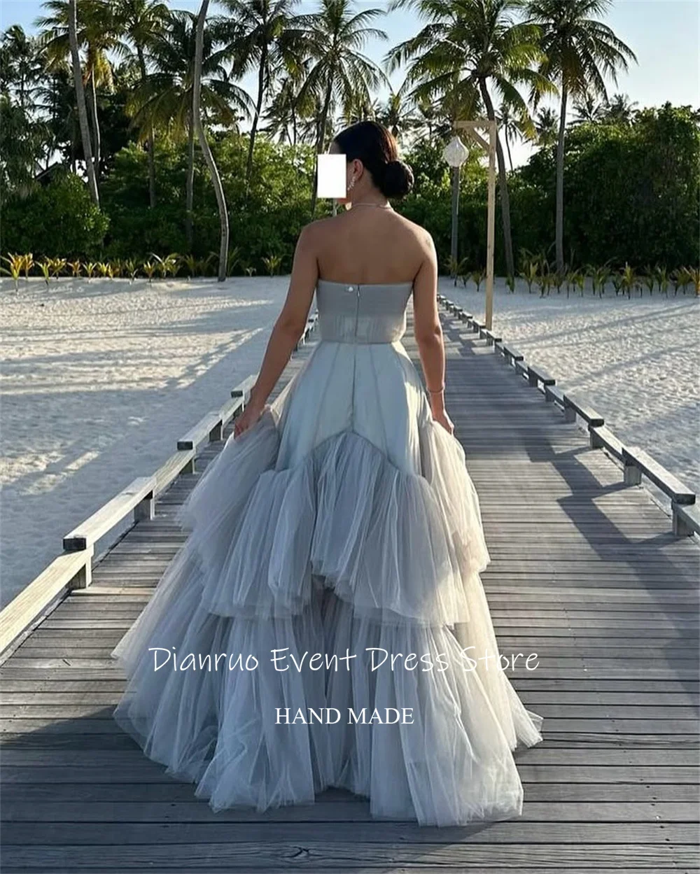 Dianruo Dreamy Glitter Sequined Evening Dress Tulle Sweetheart Robe D'été Femme Elegant Ruched Vestidos De Graduación Customized