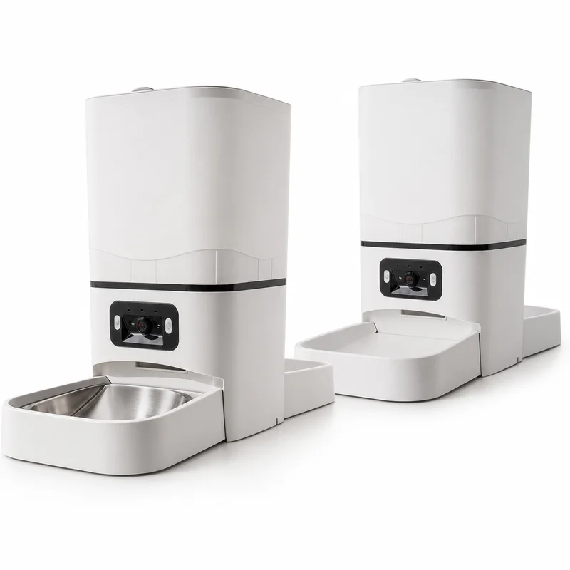 B101 6L Dual-Bowl Pet Feeder with Balanced Dispensing, Dual Cameras and APP Remote Control for Video Version