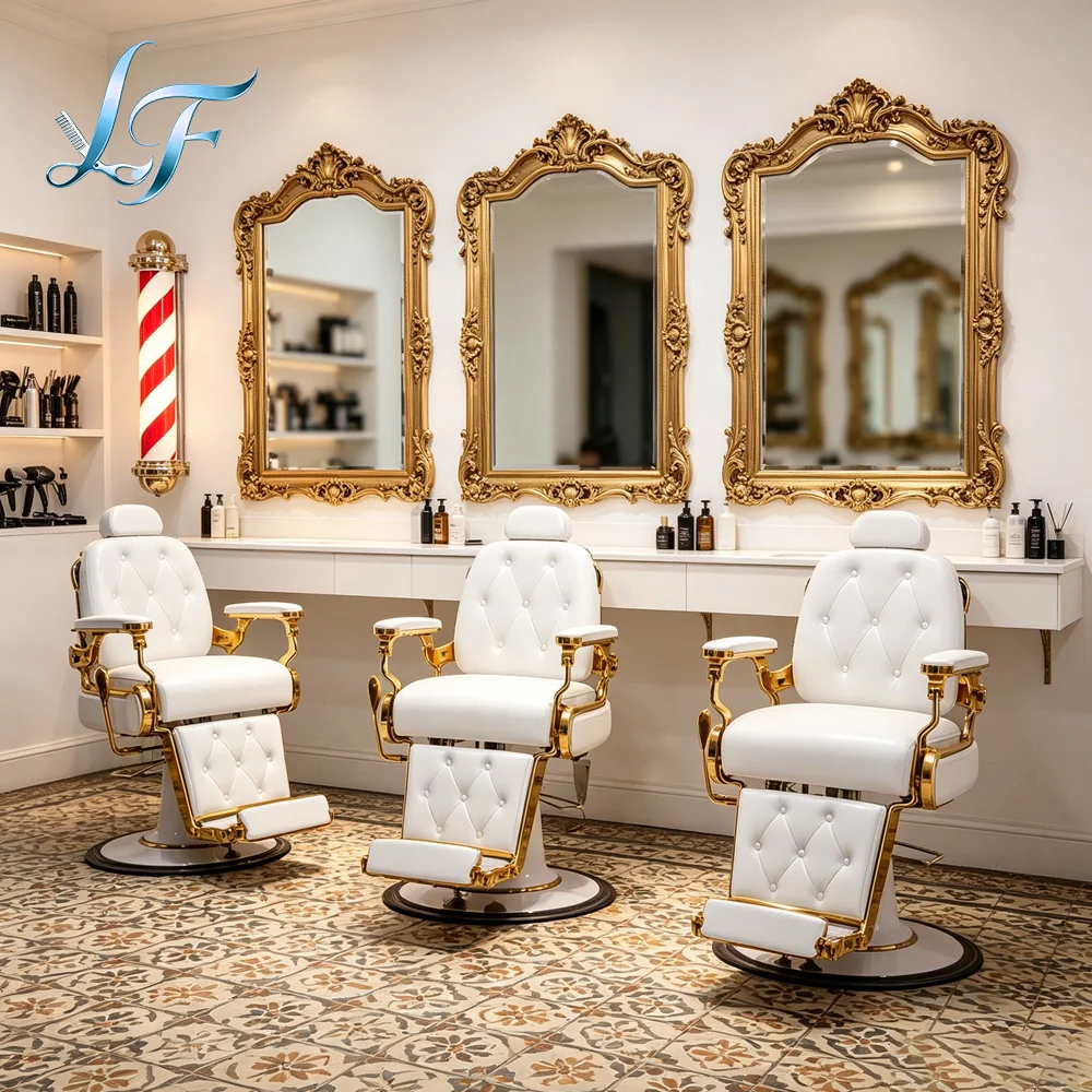 Reclining Barber Chair For Men Oil Head Haircut Shave Facial Perm Dye Net Red Salon Professional Cutting Seat