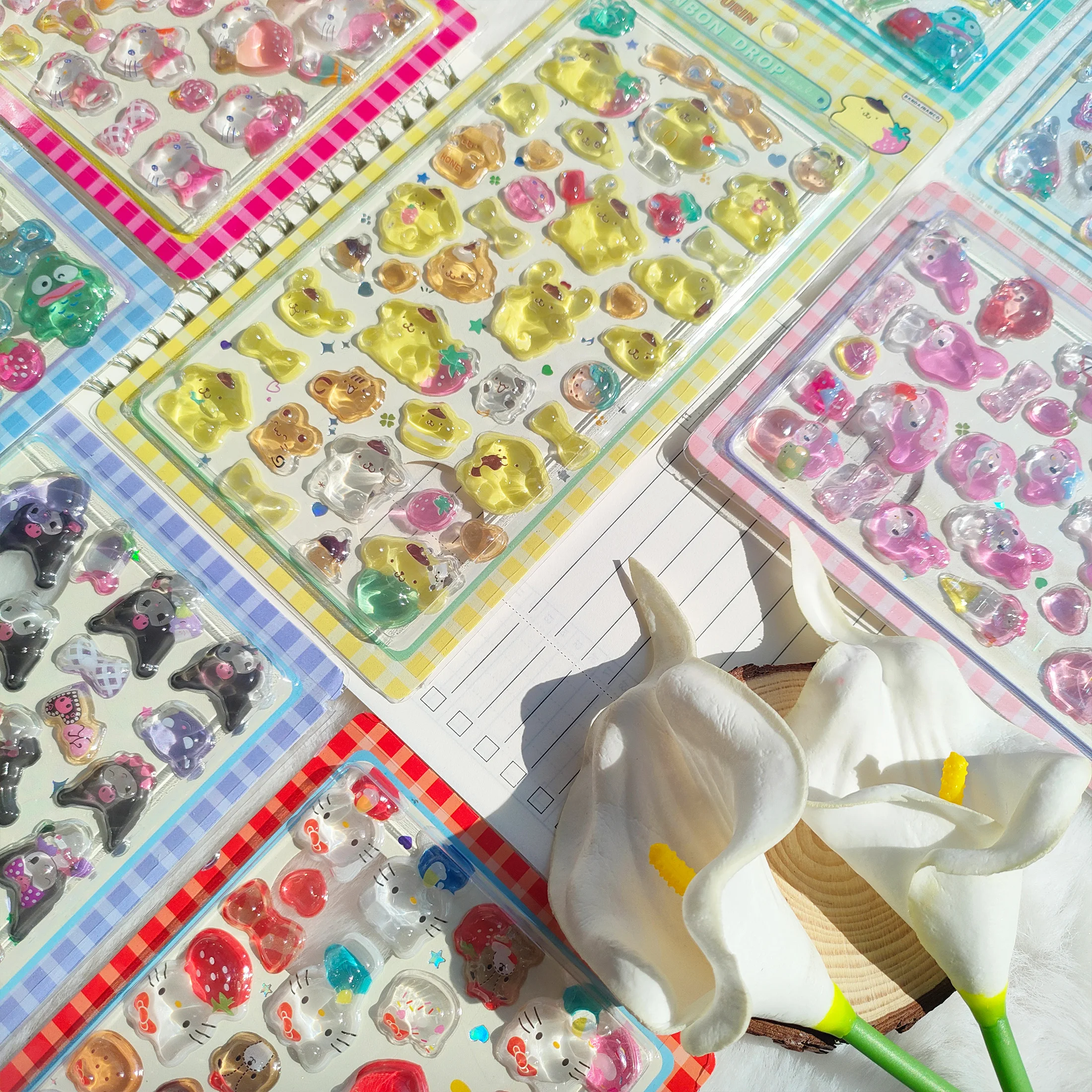 Verjaardagscadeau voor meisjes Schattige Sanrio 3D-kristalstickers Cartoonontwerp voor doe-het-zelf telefoonhoesje Notebook Camera Decoratie Geen residu