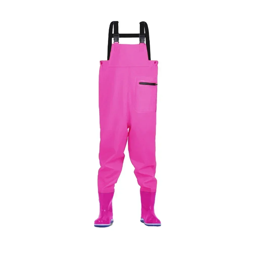 Kids Waders With Boots 4-Color Available Full Body Rain Trousers For Youth Teenagers Fishing Waders  Waterproof Pants