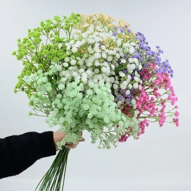 

PU single branch of baby's breath soft glue baby's breath wedding arch flower arrangement wedding hall layout artificial flowers