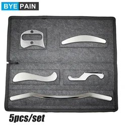 5Pcs Stainless Steel Gua Sha Scraping Massage Tool Set IASTM Tool Set, Great Soft Tissue Mobilization Tool Physical Therapy