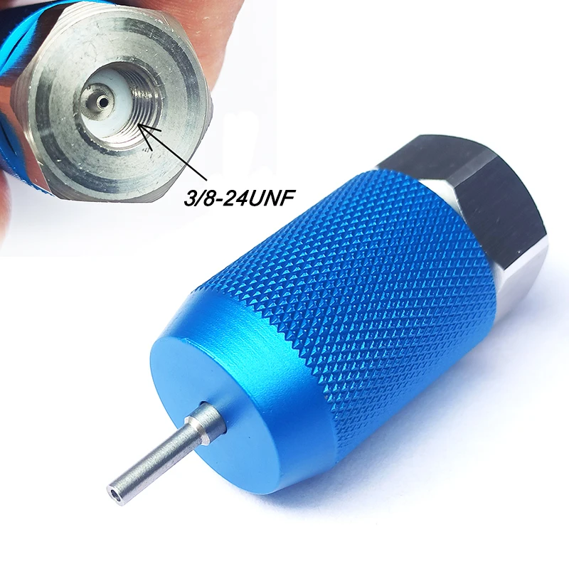 CO2 Syringe Co2 Injector Adapters Refill Adaptor Charger Adapter for Magazine Beer Tank Soda Cylinder Blower 3/8-24UNF Cartridge