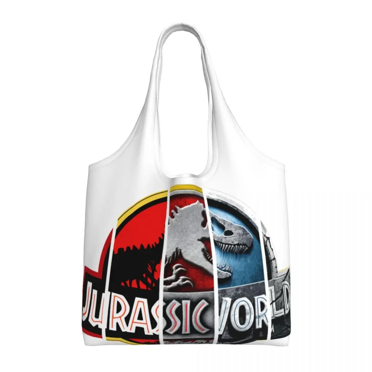 Cute Printed Jurassic World Park Shopping Tote Bag Durable Canvas Shopper Shoulder Dinosaur Film Bags Handbags