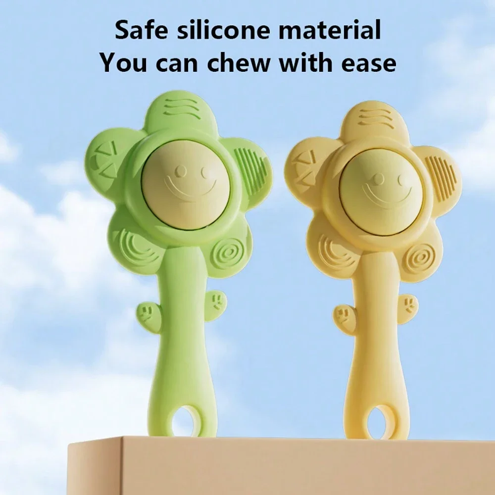 Un anneau de dentition et hochet pour bébés : son, jouet à croquer, apprentissage et divertissement précoces, anneau de dentition, hochet, fonction de préhension 3 en 1