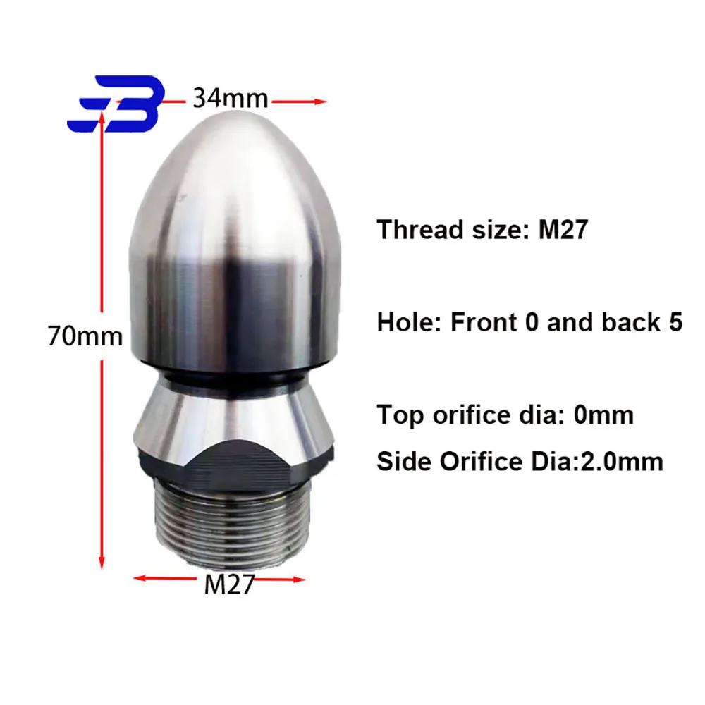 M27 M36 Male Female Sewer Cleaning Nozzle High Pressure Washer Drain Cleaning Nozzle Sewer Cleaning Jetter Nozzle