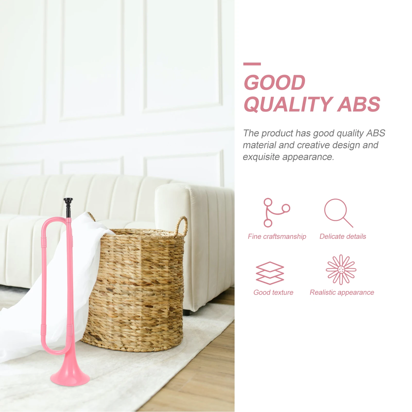 

Small Trumpet Horn Musical Instruments for Kids Students Beginners Pink Abs Material Desk Office Decoration Gift