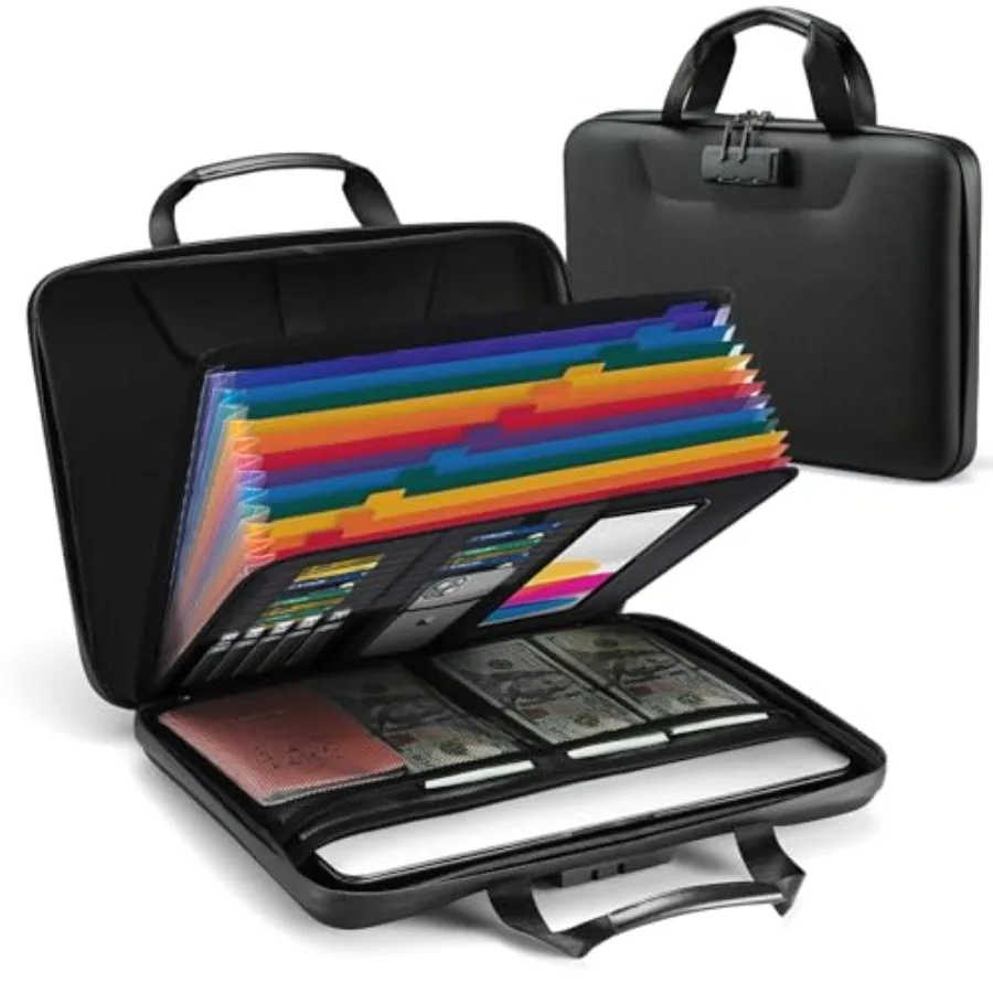 

Огнестойкий ящик для документов с замком, жесткий кейс-органайзер для файлов с папками-гармошками, многослойный портативный органайзер для дома и офиса