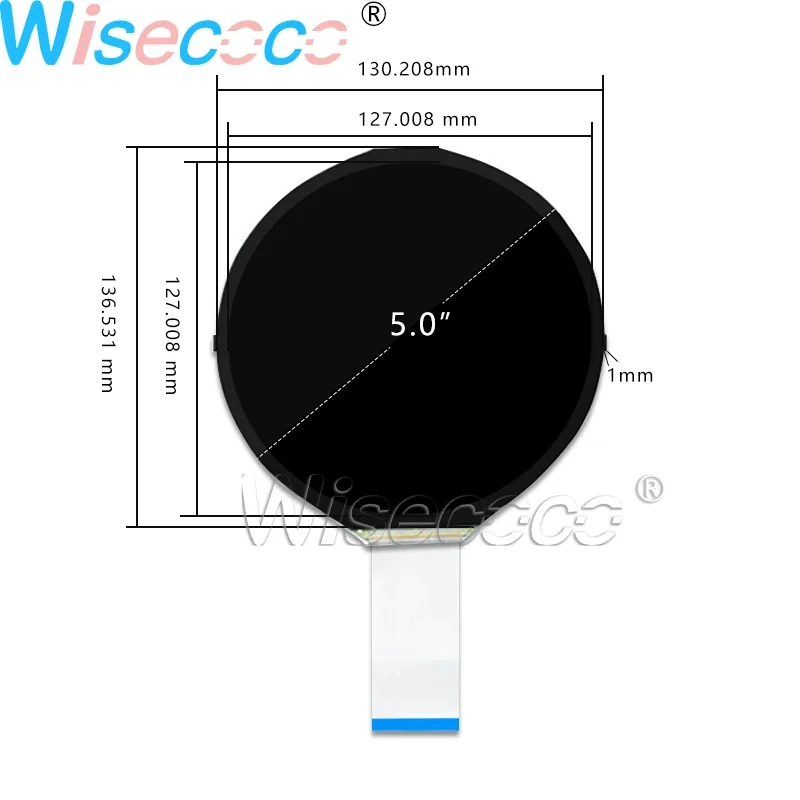 5 Inch IPS Round Circle LCD Screen 400nits 1080P Display 1080*1080 + MIPI USB SD Card AD Driver Board Advertising Loop Autoplay