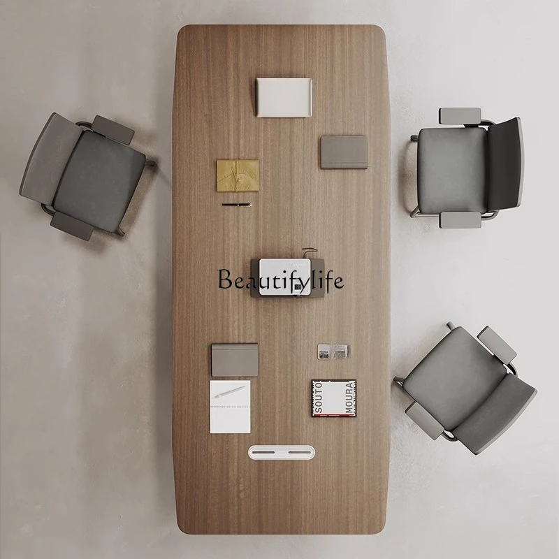 Long table simple modern industrial style office small 6 people 8 people conference room table