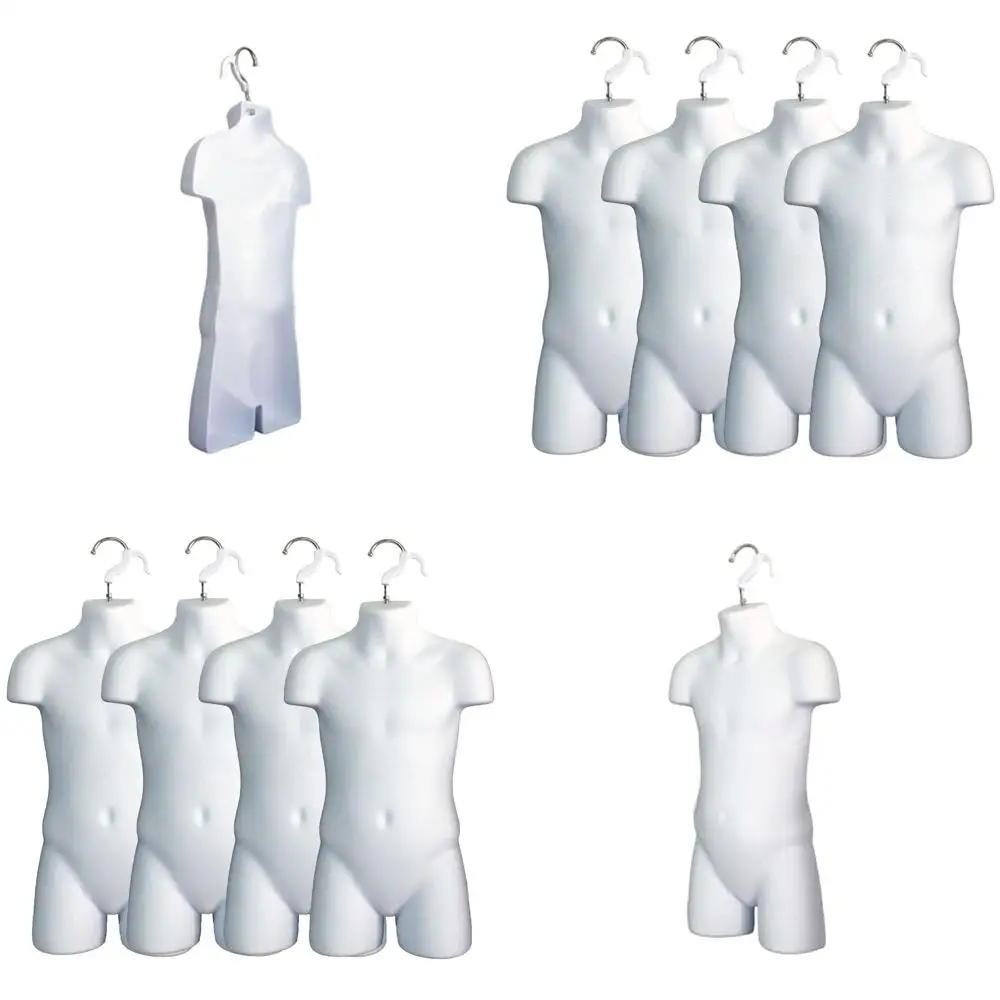 

Stackable White Kids' 5T-7 Size Display Rack with Hanging Hooks for T-Shirts and Countertop Use