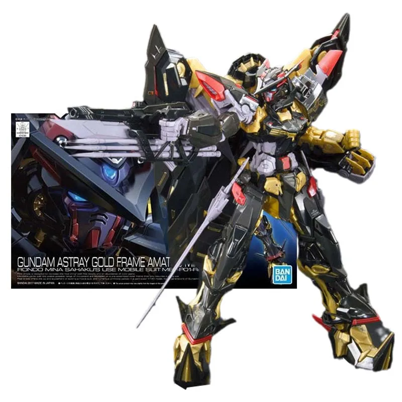 Bandai Figure Gundam Model Kit  Anime Figures RG Astray Gold Frame Amatsu Mina Mobile Suit Gunpla Action Figure Toys For Boys