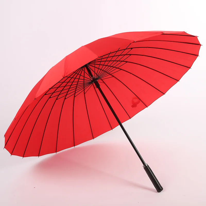 Creative automatic straight umbrella 24 bone long handle gift rainbow umbrella rainproof umbrella