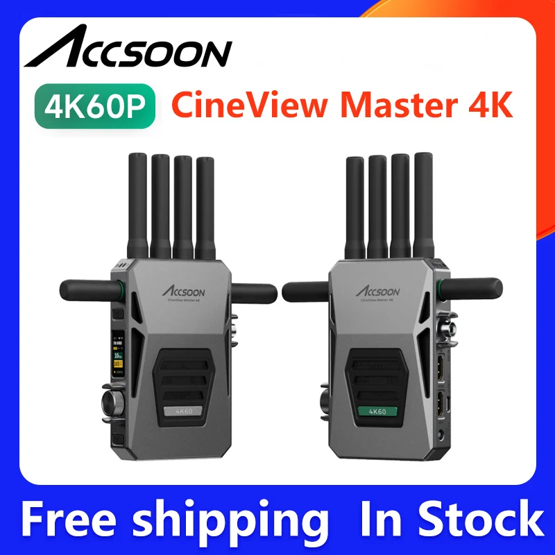 ACCSOON CineView Master 4K Wireless Video Transmission 2.5KM 2.4GHz 6GHz 5GHz Tri-Band and DFS for iphone ipad Live Monitoring