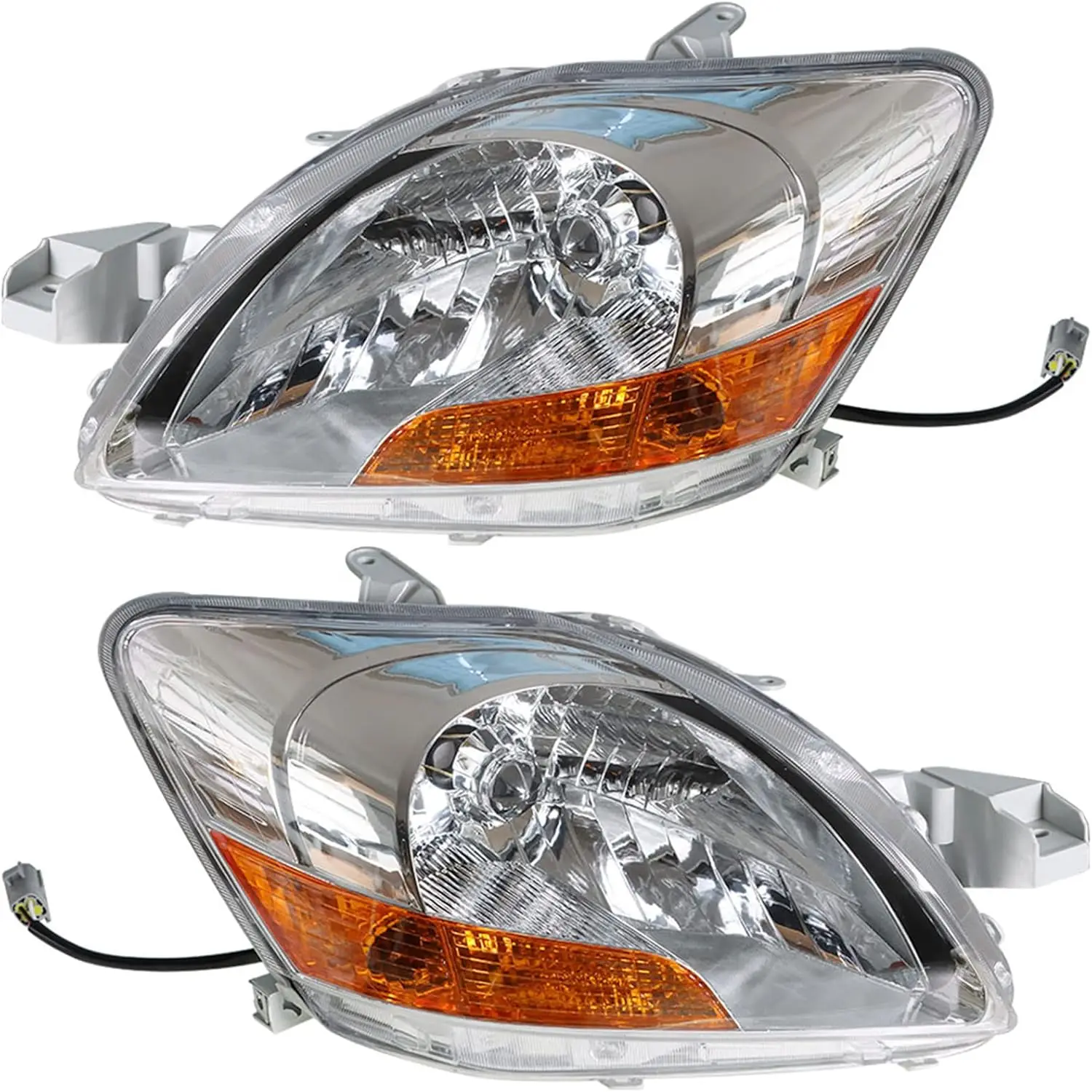 Halogen Headlight Assembly Replacement – Left and Right Side – Compatible with 2007 2008 2009 2010 2011 Yaris