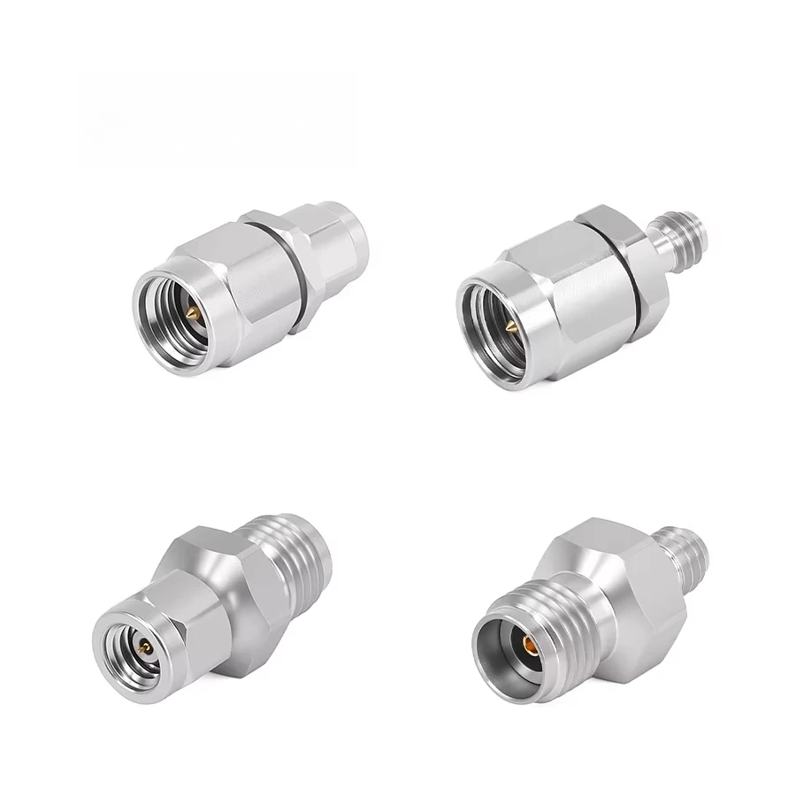 High Frequency RF Adapters Millimeter Wave 2.92mm to 1.0mm Stainless Steel DC-40GHz VSWR 1.25 50 Ohm for Labs & Test