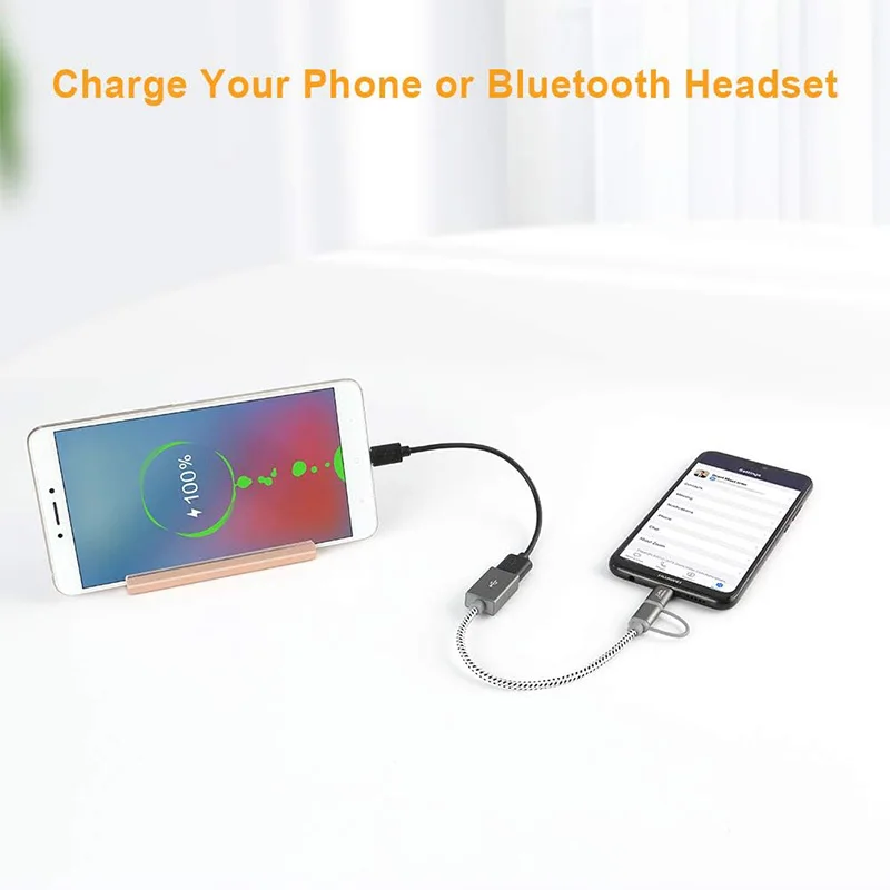 CableCreation-Cable OTG 2 en 1 para Gamepad, adaptador hembra, convertidor para cámara de disco Flash, USB 2,0, tipo C, Micro USB a USB 2,0