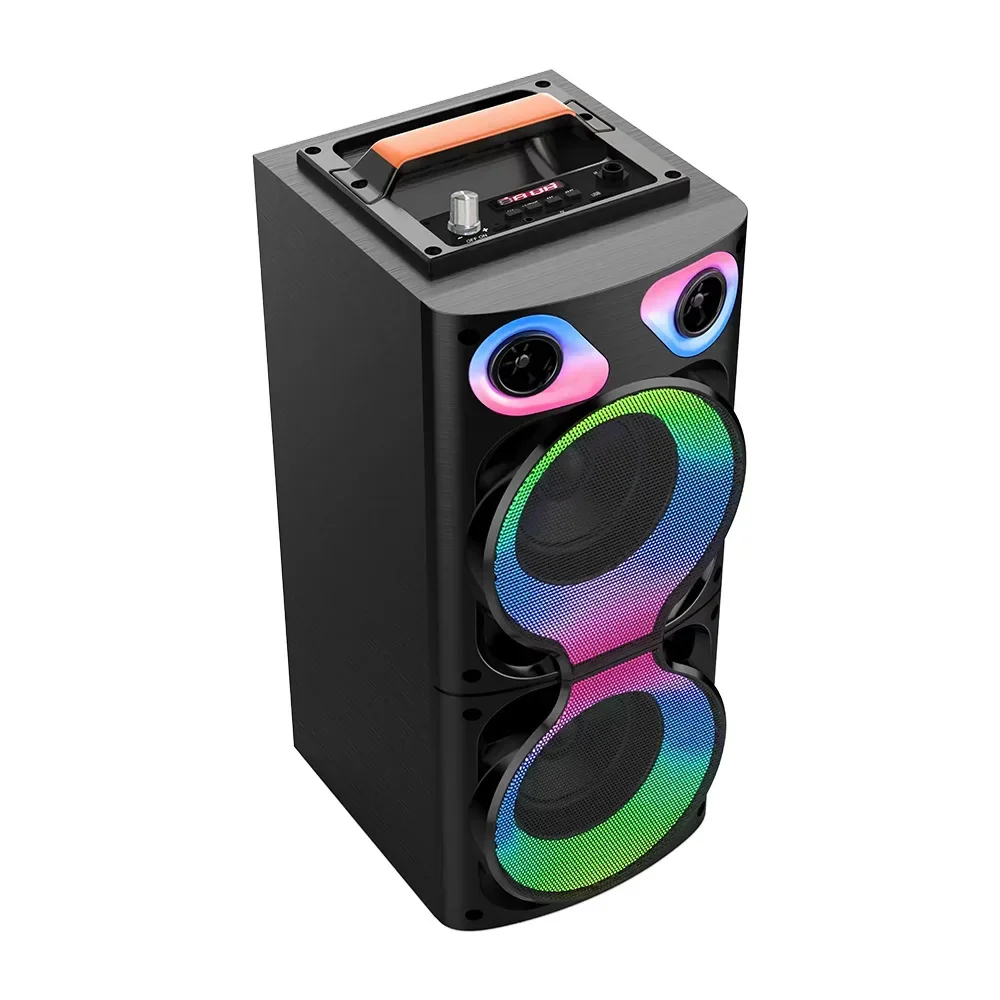 Doppio altoparlante Bluetooth Wireless da 4 pollici 20W potente con luce RGB ad alto Volume portatile HIFI Wireless Family Audio DJ Box