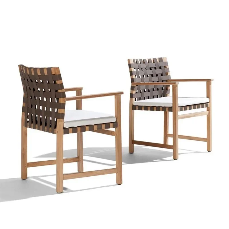 Homestay Outdoor Garden Outdoor Furniture Leisure Balcony Teak Rattan Dining Table and Chairs Two sets of approval