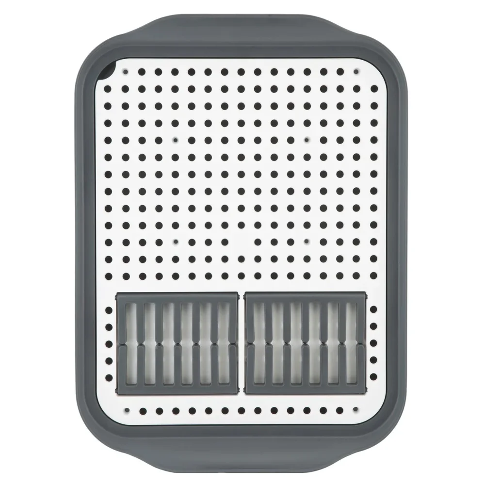 

2 Tone Self Draining Dish Rack Slim Portable Kitchen Organizer Foldable Storage Rack Plates Cups Cutlery Space Saver