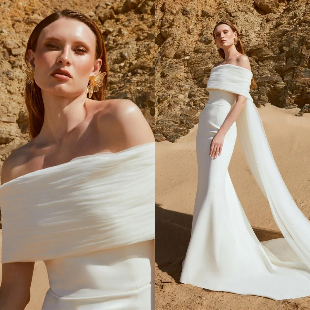 

Customized Exquisite White Jersey Evening Dress Delicate Strapless Cap Sleeve Homecoming Dress Exquisite Special Occasion Gowns